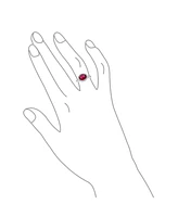 Bling Jewelry 3CTW Oval Solitaire Cubic Zirconia Cz Pave Red Statement Fashion Ring Silver Plated Brass