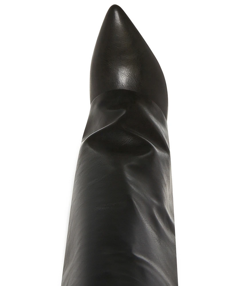 Madden Girl Evander Fold-Over Cuffed Knee High Wedge Dress Boots