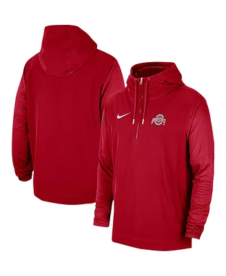 Men's Nike Scarlet Ohio State Buckeyes 2023 Coach Half-Zip Hooded Jacket
