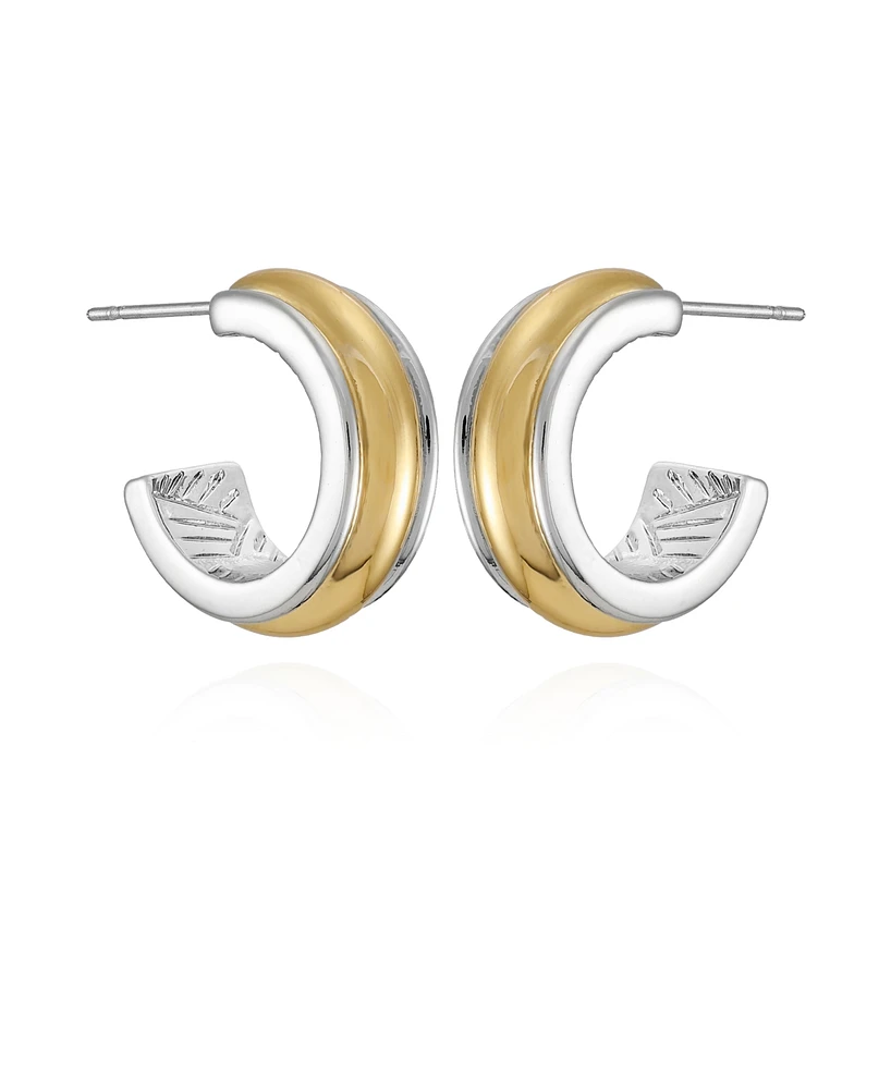 T Tahari Two-Tone Open Hoop Earrings