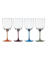 Oneida Bottoms Up Color Bottom Wine Glasses, Set of 4