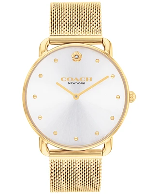 Coach Women's Elliot Gold-Tone Stainless Steel Mesh Bracelet Watch 36mm