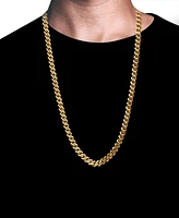 Blackjack Men's Cubic Zirconia-Accented Curb Link 24" Chain Necklace in Stainless Steel