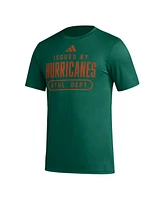 Men's adidas Green Miami Hurricanes Sideline Aeroready Pregame T-shirt