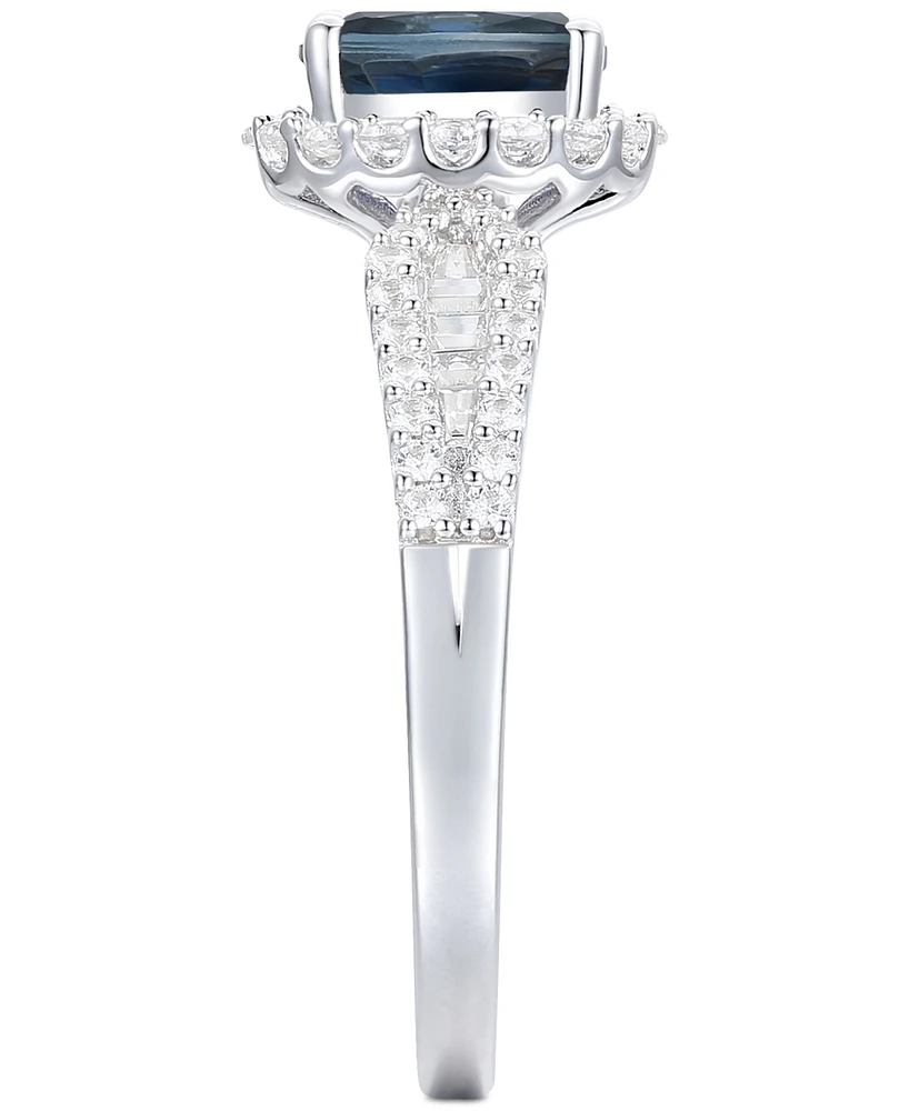 Sapphire (1 ct. t.w.) & Diamond (1/2 ct. t.w.) Bridal Set in 14k White Gold