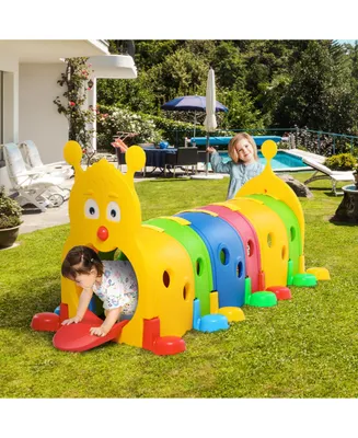 Qaba Toddler Caterpillar Tunnel Climb-n-Crawl Play, 106.75" x 39.75" x 41.25"