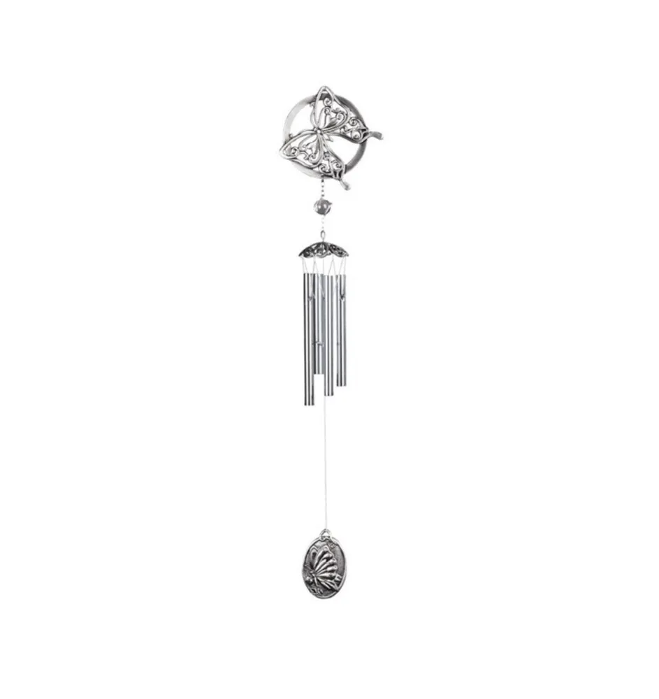 Fc Design 28" Long Pewter Butterfly Wind Chime