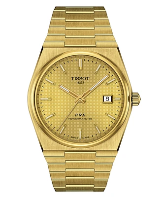 Tissot Men's Swiss Automatic Prx Powermatic 80 Gold Pvd Stainless Steel Bracelet Watch 40mm