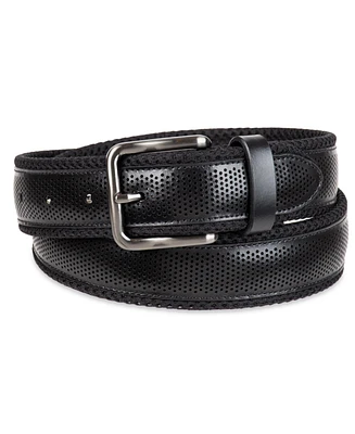 Tommy Bahama Men's Neoprene with Perforated Leather Overlay Casual Belt
