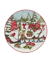 Certified International Christmas Gnomes 9" Dessert Plates Set of 4, Service for 4