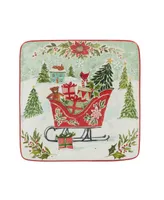 Certified International Joy of Christmas 6" Canape Plates Set of 4