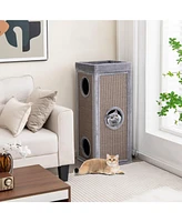 4-Story Cat House 39'' Cat Condo with Scratching Posts & 4 Soft Plush Cushions