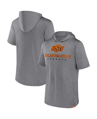 Men's Fanatics Heather Gray Oklahoma State Cowboys Modern Stack Hoodie T-shirt