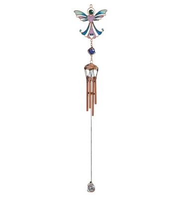 18" Long Blue Angel Copper and Gem Wind Chime