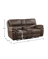 White Label Fleming 80" Power Double Reclining Love Seat with Center Console