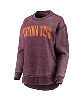Women's Pressbox Maroon Virginia Tech Hokies Vintage-Like Wash Pullover Sweatshirt