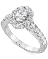 Diamond Oval Halo Bridal Set (2 ct. t.w.) in 18k White Gold