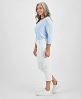 Style & Co Petite Mid-Rise Curvy Roll-Cuff Capri Jeans