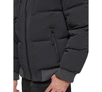 Marc New York Men's Sideling Stretch Crinkle Down Color Block Bomber Jacket