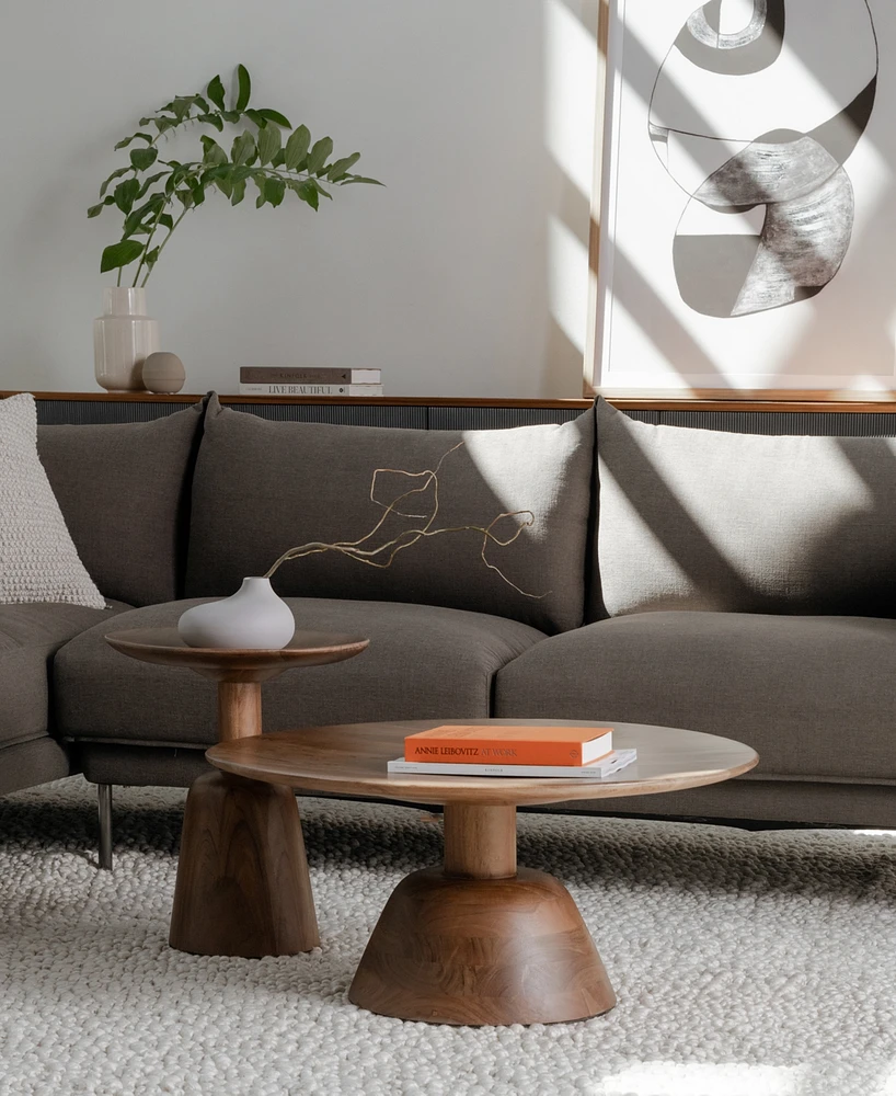Nels 16" Acacia Wood Round End Table