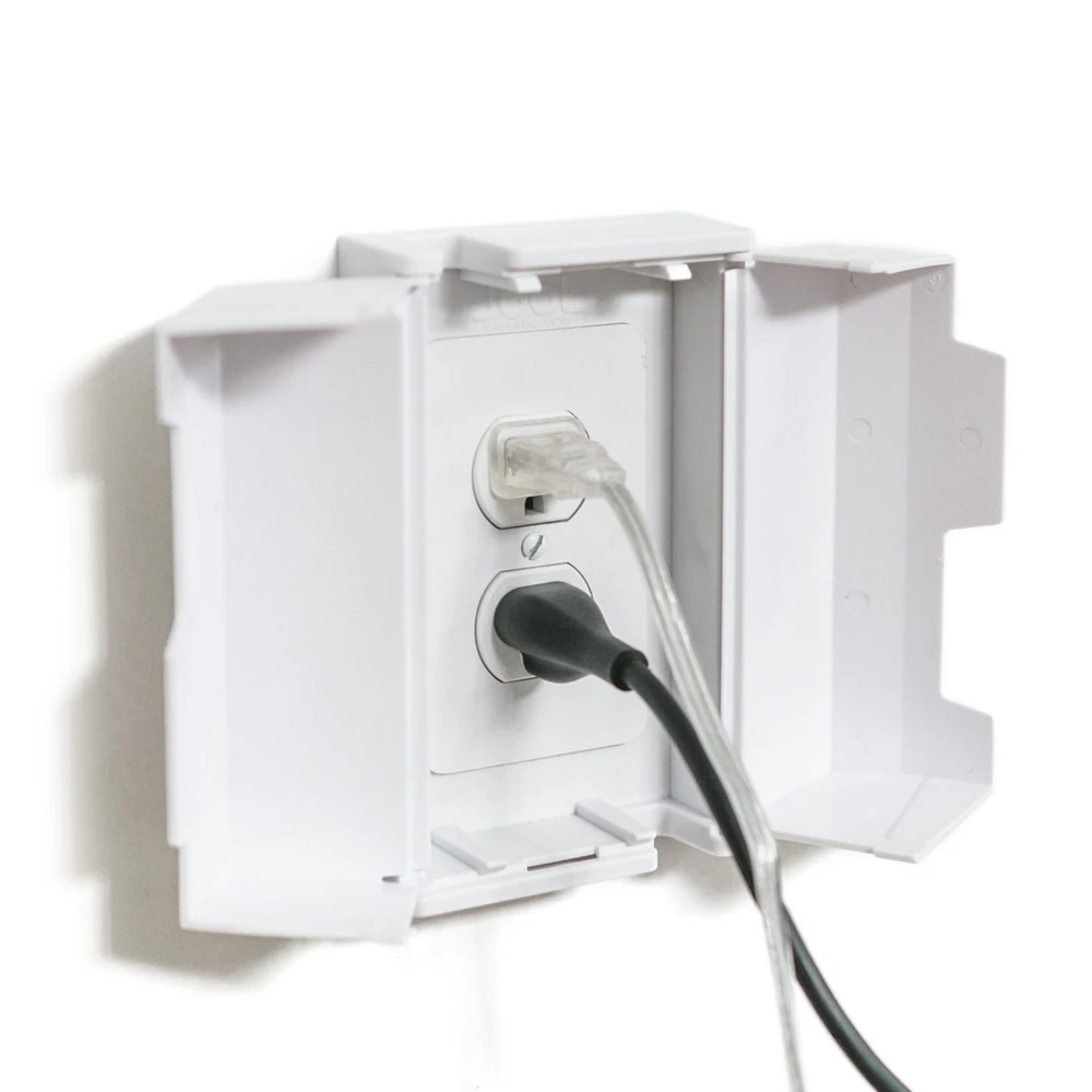 Jool Baby Toddler Electrical Outlet Cover Box Safety, Duplex & Decorator Electrical Outlet Plates Included, Spacious Compartment (2-Pack)