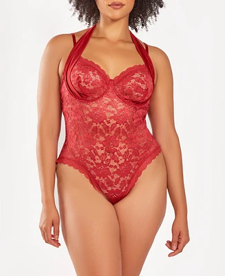 iCollection Plus 1 Piece Underwire Stretch Lace Lingerie Bodysuit