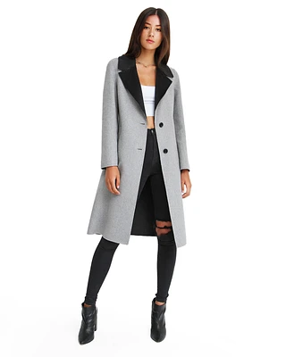 Belle & Bloom Women's Lexington Two Tone Wool Blend Coat