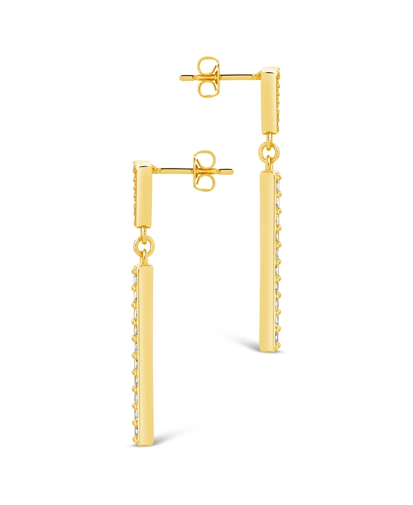 Sterling Forever Cubic Zirconia Kiki Drop Stud Earrings