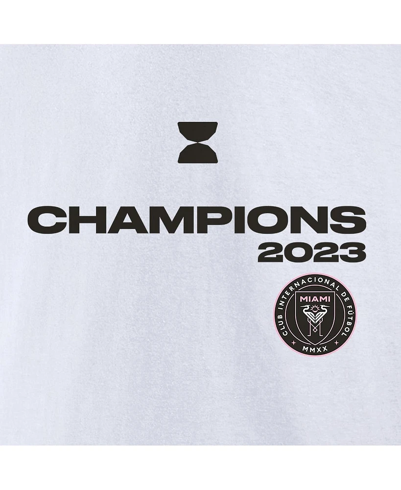 Men's Fanatics White Inter Miami Cf 2023 Leagues Cup Champions Locker Room T-shirt