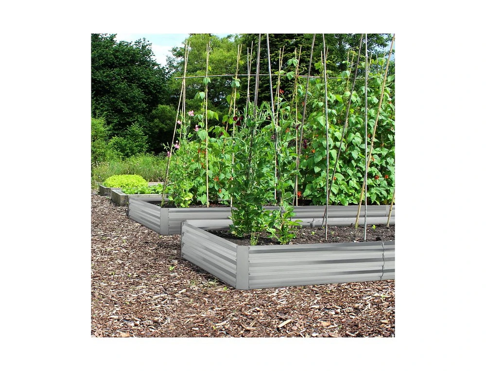 Metal Galvanized Raised Garden Bed with Open-Ended Base