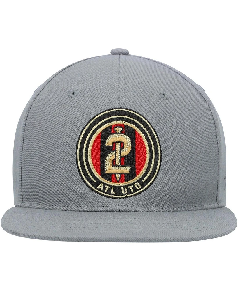 Men's Zephyr Gray Atlanta United Fc Logo Snapback Hat