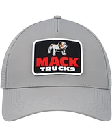 Men's American Needle Gray Mack Trucks Super Tech Valin Trucker Snapback Hat
