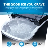 Newair 26 lbs. Nugget Countertop Ice Maker Black