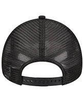 Men's New Era Black Miami Marlins A-Frame 9FORTY Trucker Adjustable Hat