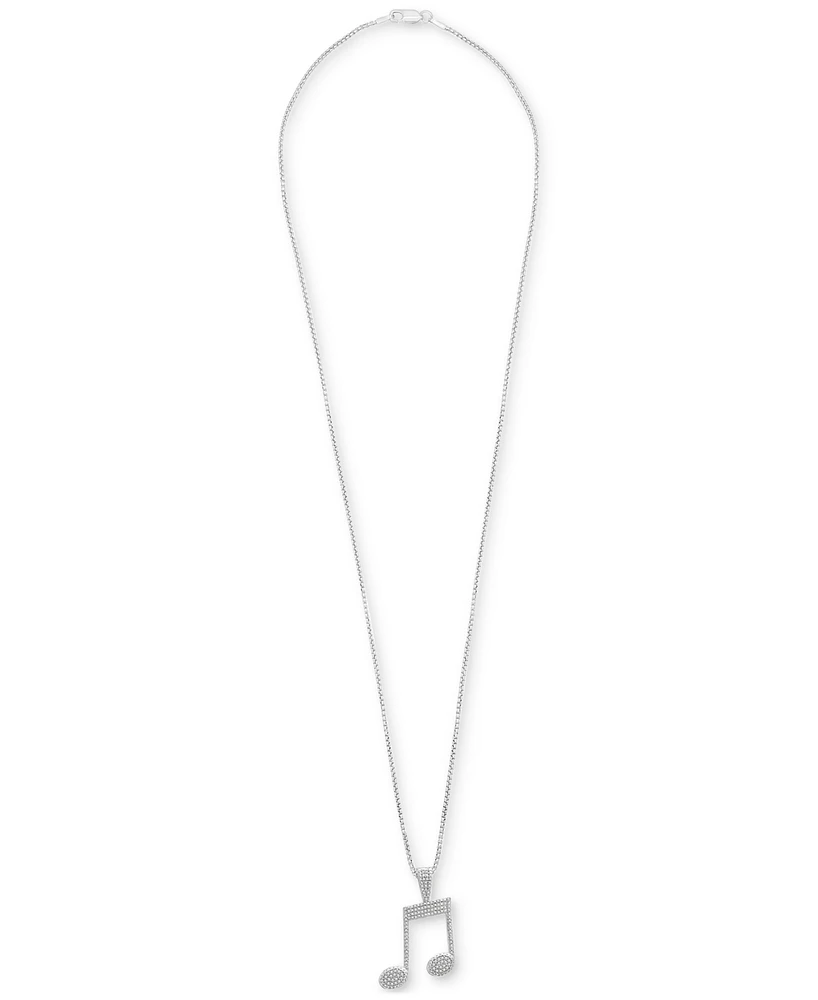 Men's Diamond Pave Music Note 22" Pendant Necklace (1/4 ct. t.w.) in Sterling Silver