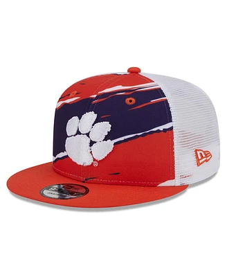 Men's New Era Orange Clemson Tigers Tear Trucker 9FIFTY Snapback Hat