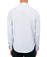 Society of Threads Men's Regular-Fit Non-Iron Performance Stretch Geo-Print Button-Down Shirt