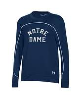 Women's Under Armour Navy Notre Dame Fighting Irish Colorblock Pullover Sweatshirt