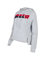 Women's Concepts Sport Gray Wisconsin Badgers Cedar Tri-Blend Raglan Pullover Hoodie