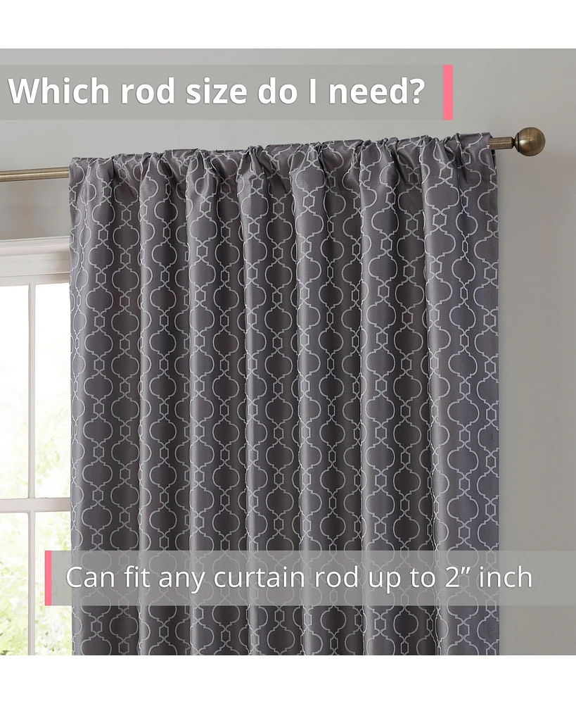 Hlc.me Franklin Moroccan 100% Complete Blackout Thermal Insulated Energy Savings Heat/Cold Blocking Back Tab Rod Pocket Curtain Drapery for Bedroom