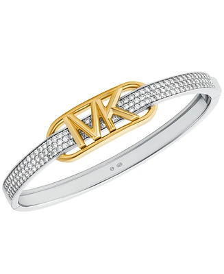 Michael Kors Two-Tone Sterling Silver Pave Empire Link Bangle