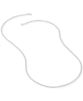 Rounded Box Link 20" Chain Necklace in Sterling Silver or 18k Gold-Plated Over Sterling Silver