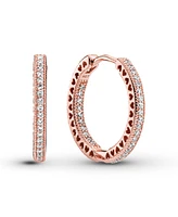 Pandora Sparkle and Hearts Hoop Earrings