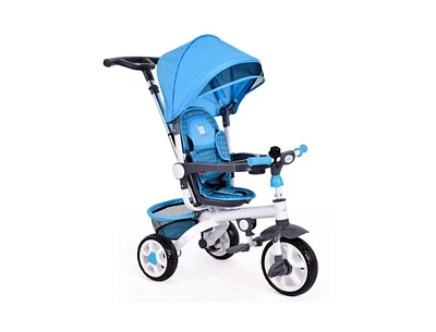 Slickblue Girls 4-in-1 Tricycle Stroller with Detachable Design and Round Sun Canopy