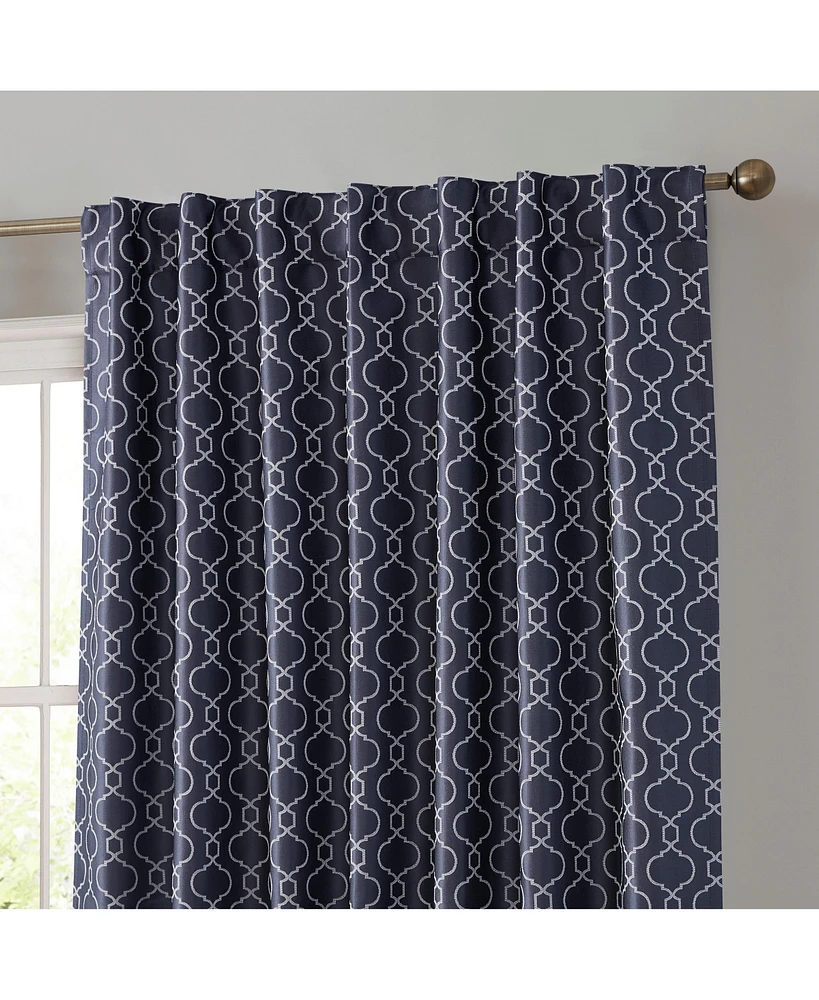 Hlc.me Franklin Moroccan 100% Complete Blackout Thermal Insulated Energy Savings Heat/Cold Blocking Back Tab Rod Pocket Curtain Drapery for Bedroom