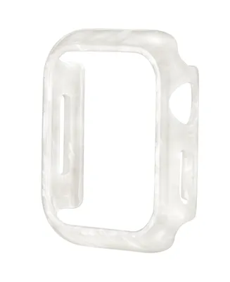 Anne Klein Women's Marbleized Ivory Acetate Protective Case designed for Apple Watch 44mm