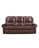 White Label Florentina 82" Leather Match Power with Power Headrests Double Reclining Sofa
