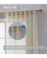 Hlc.me Lauren Semi Sheer Light Filtering Transparent Pocket Top & Back Tab Lightweight Window Curtains Drapery Panels Bedroom & Living Room