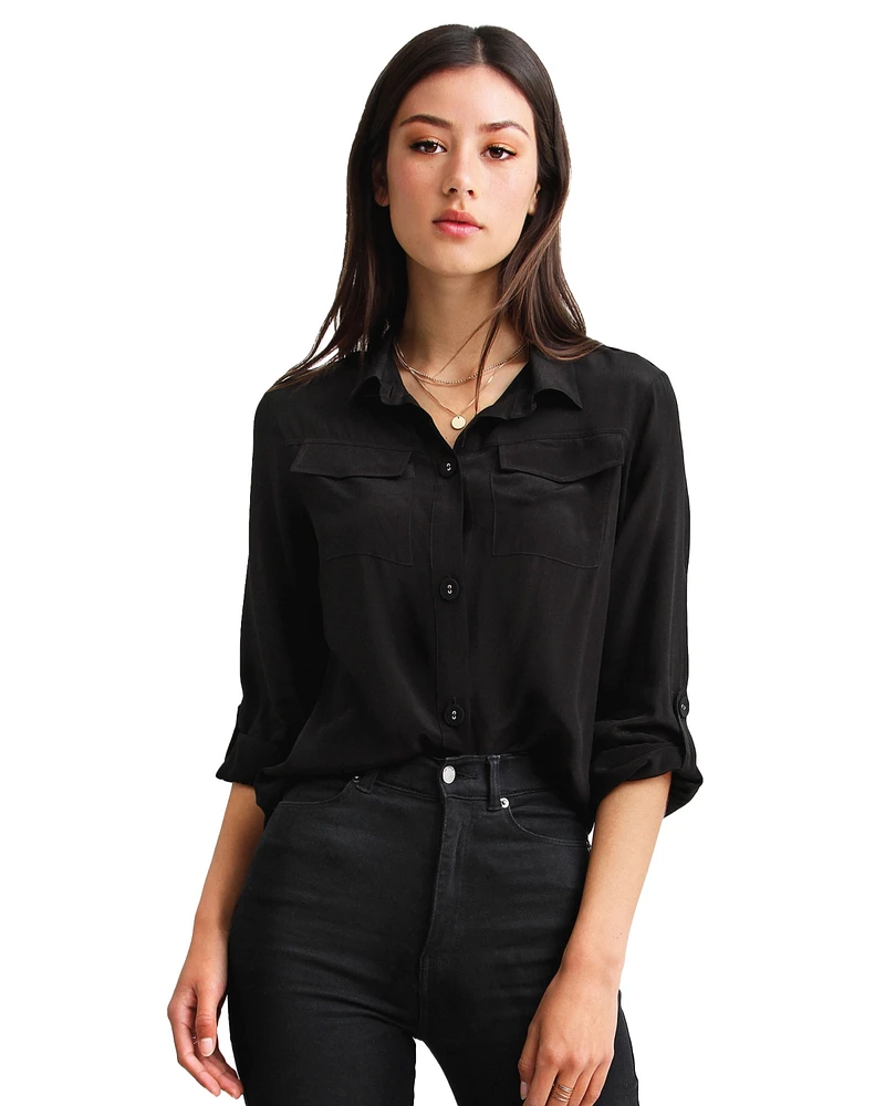 Belle & Bloom Women's Eclipse Rolled Sleeve Blouse