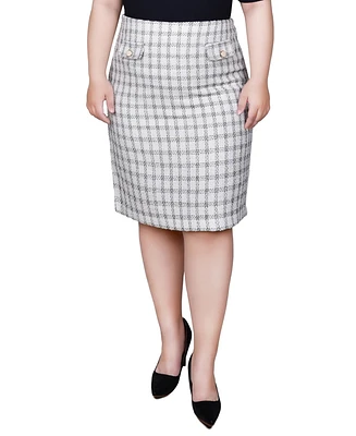 Ny Collection Plus Size Slim Double Knit Skirt